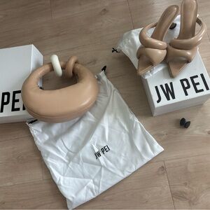 JW PEI Beige Heels and Bag Set